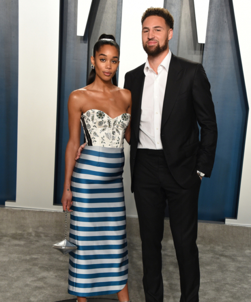Laura Harrier & Klay Thompson | Getty Images Photo by John Shearer