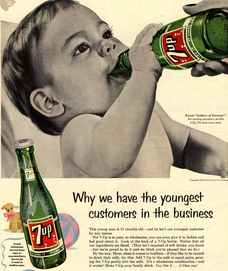 NO 7-Up Near the Baby | Alamy Stock Photo by Retro AdArchives