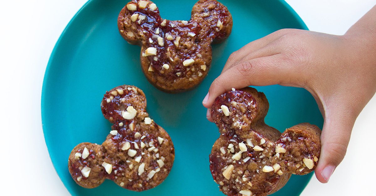 Make Family Breakfasts Extra Special With Healthy Mickey Mouse PB&J Muffins! | 