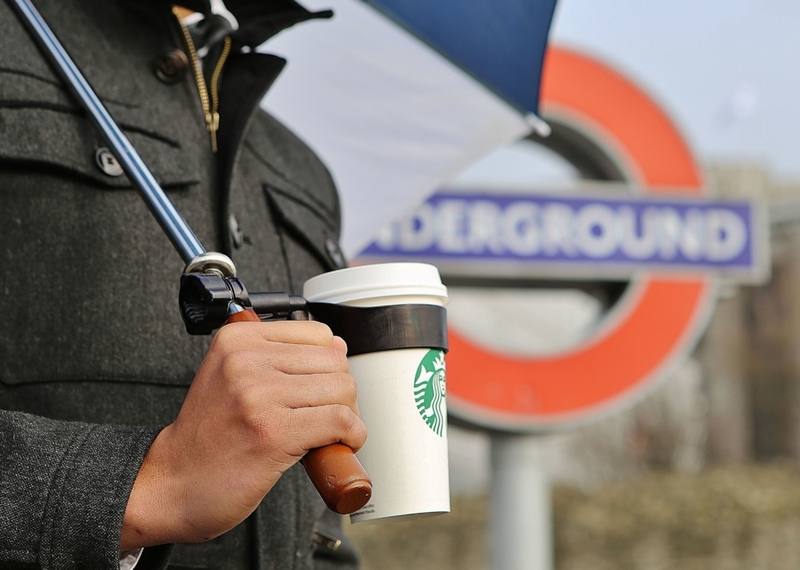 Umbrella with a Cup Holder | Shutterstock Editorial Photo by Morella/Bournemouth News