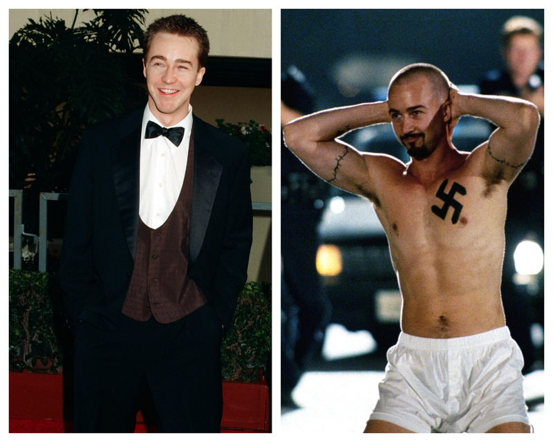 Edward Norton Gets in Shape for ‘American History X’ | Alamy Stock Photo by PictureLux/The Hollywood Archive & AJ Pics