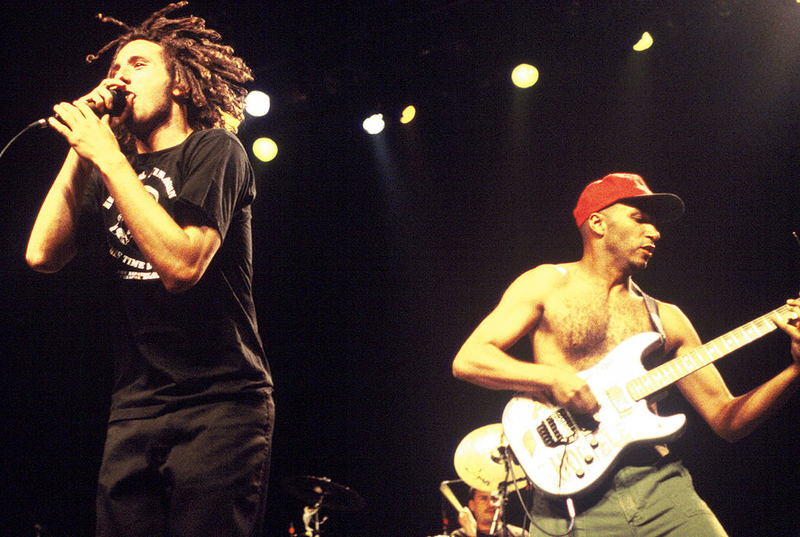 Rage Against the Machine Hung Upside Down Flags | Getty Images Photo by Tim Mosenfelder