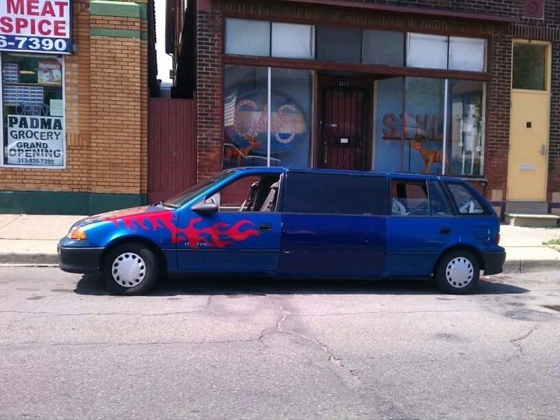 Flaming Stretch Hatchback Limo | Reddit.com/TheFifthCan