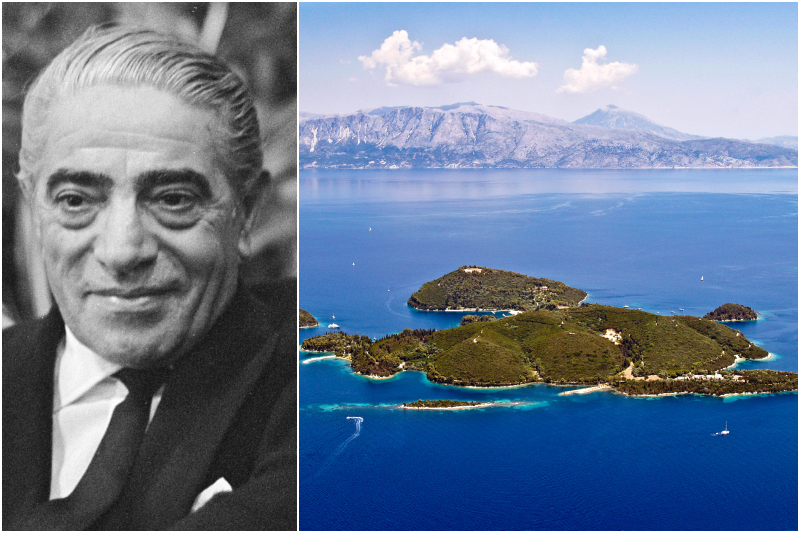 Aristotle Onassis – Skorpios Island, Greece | Alamy Stock Photo by BNA Photographic & Shutterstock