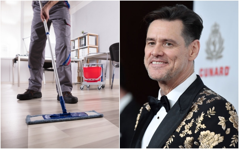 Jim Carrey: Janitor | Shutterstock & Getty Images Photo by Axelle/Bauer-Griffin/FilmMagic