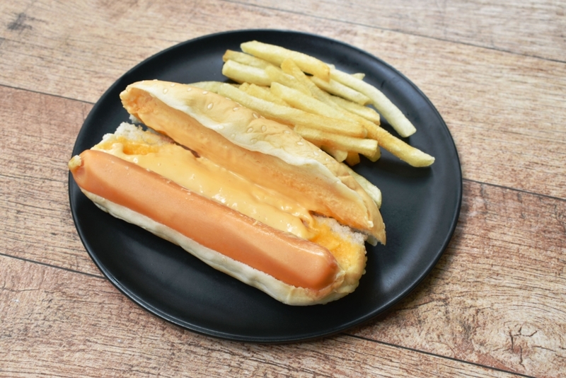 Hot Dog With Cheese | Alamy Stock Photo
