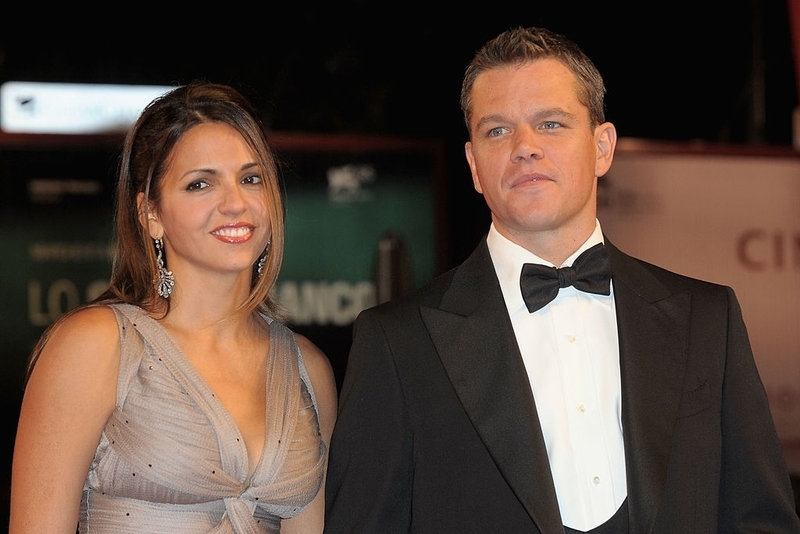 Matt Damon and Luciana Barroso (Bartender) | Getty Images Photo by Dominique Charriau/WireImage