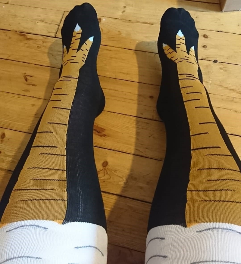 Chicken Legs Knee-High Novelty Socks | Instagram/@frodoreppuli