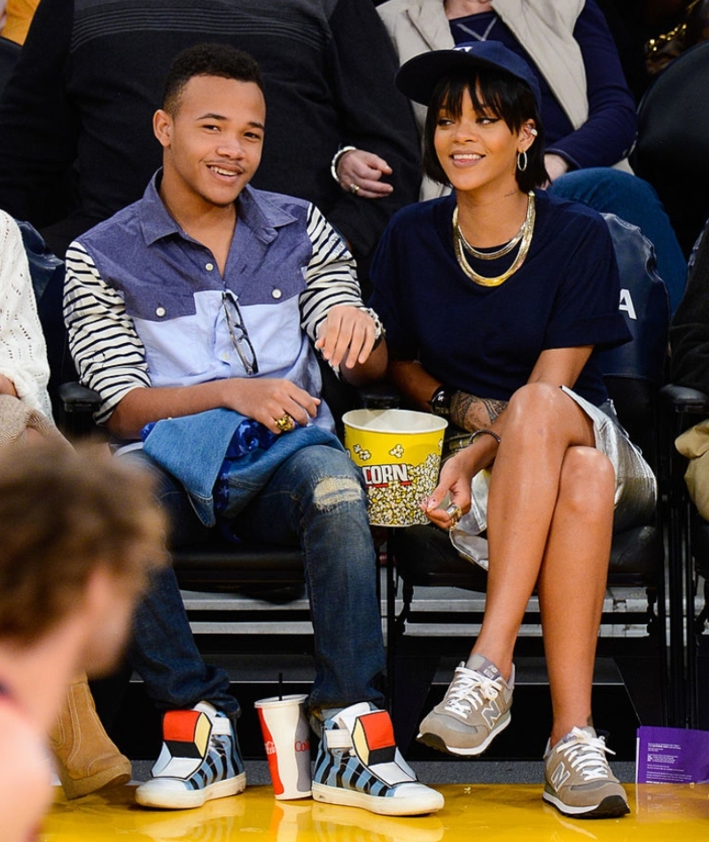 Rihanna With Her Brother Rajad Fenty | Getty Images Photo by Noel Vasquez
