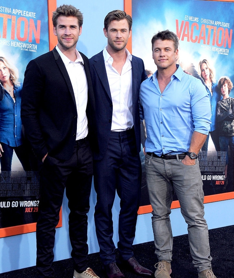 Chris Hemsworth With His Brothers Liam and Luke | Getty Images Photo by Barry King