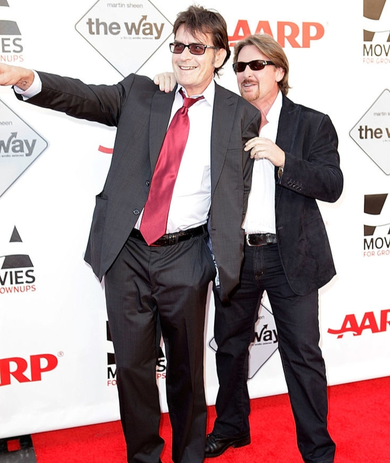 Charlie Sheen With His Brother Emilio Estevez | Getty Images Photo by Brian To