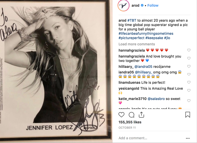 Her Autograph from 1999 | Instagram.com/arod