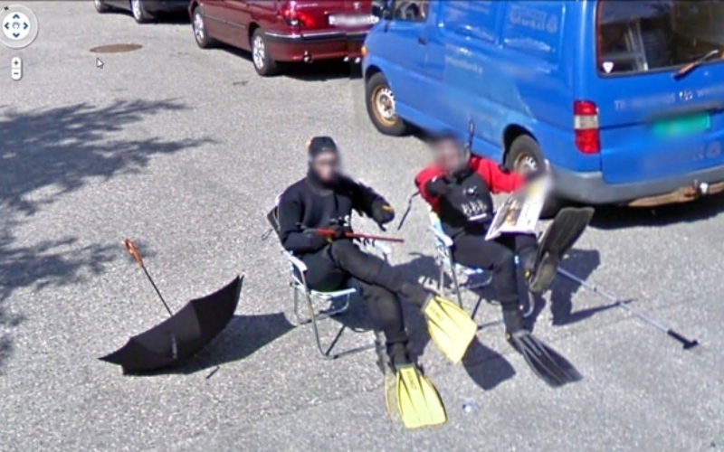 Chilling Out In Our Scuba Gear | Flickr Photo by Chris Messina via Google Street View
