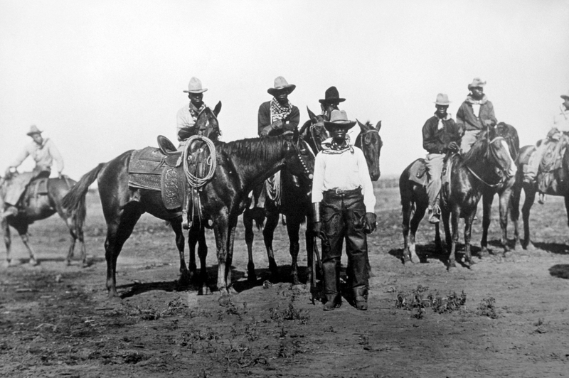 Black Cowboys on Horseback | Alamy Stock Photo by JT Vintage/Glasshouse Images 
