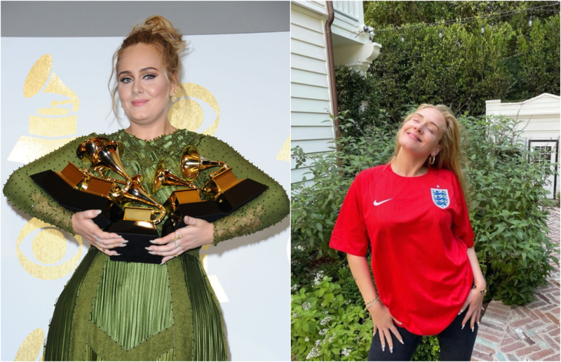Adele - 42 Pounds | Getty Images Photo by Jason LaVeris/FilmMagic & Instagram.com/adele