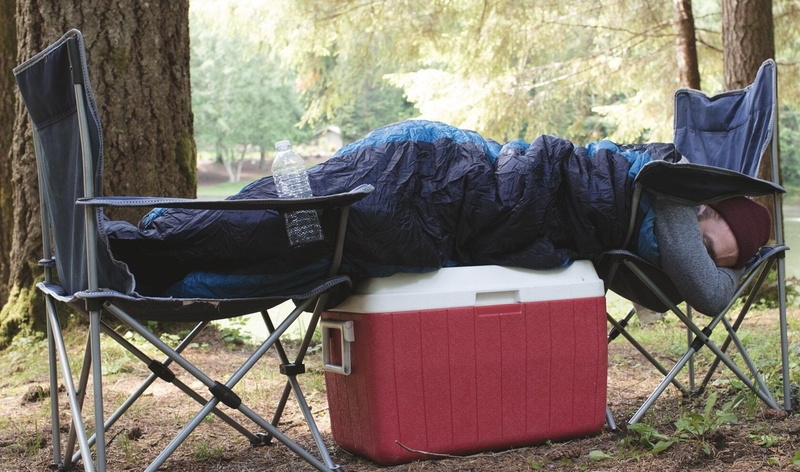 Who Needs a Bed When You've Got a Cooler and Folding Chairs? | Twitter/@REI