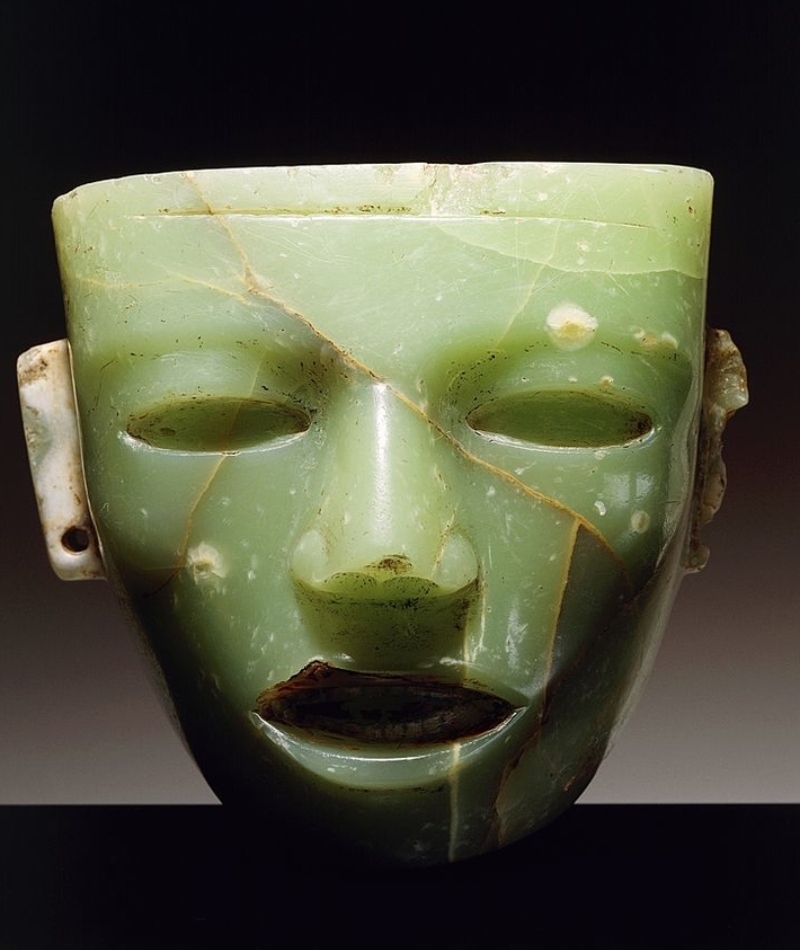 A 2,000-Year-Old Green Stone Mask | Getty Images Photo by DeAgostini