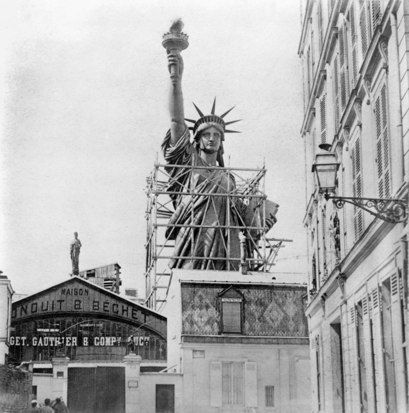 The Statue of Liberty When It Was Still in Paris and Covered in Copper | Alamy Stock Photo by GRANGER - Historical Picture Archive