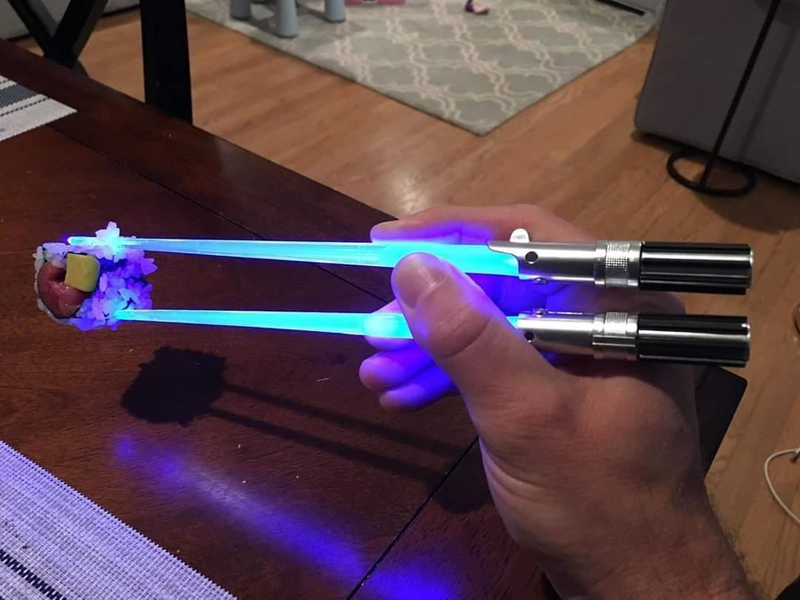 LED Lightsaber Chopsticks by ChopSabers ($10) | Imgur.com/krzxbleach