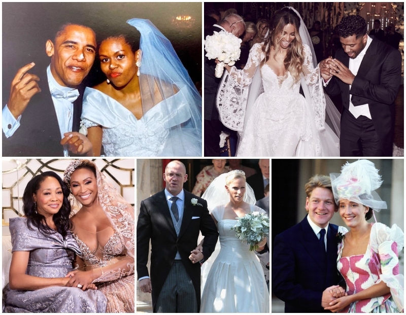 More of the Most Stunning Celebrity Wedding Dresses | Instagram/@michelleobama & @ciara & @cynthiabailey & Getty Images Photo by Danny Martindale/FilmMagic & Georges De Keerle