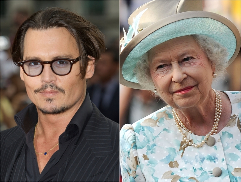 Johnny Depp & Queen Elizabeth II | Alamy Stock Photo