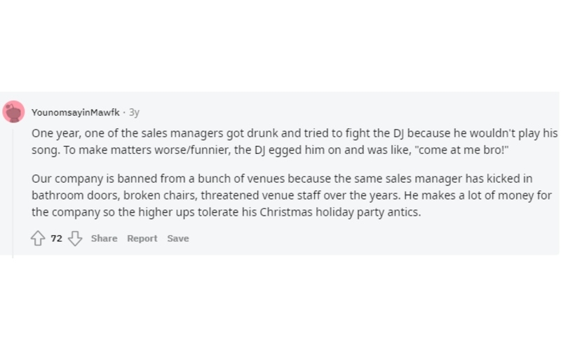 Belligerent Sales Manager Gets His Company Banned from Venues | Reddit.com/YounomsayinMawfk
