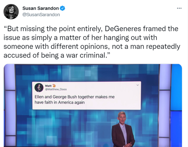 The Time Susan Sarandon Snapped Back | Twitter/@susansarandon