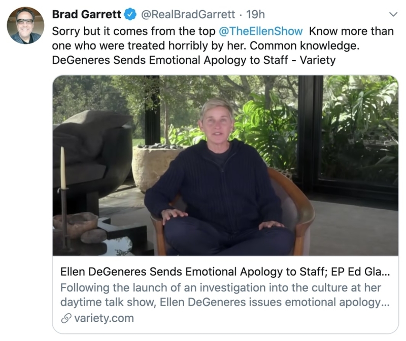 Brad Garrett is Sorry, Not Sorry | Twitter/@realbradgarrett
