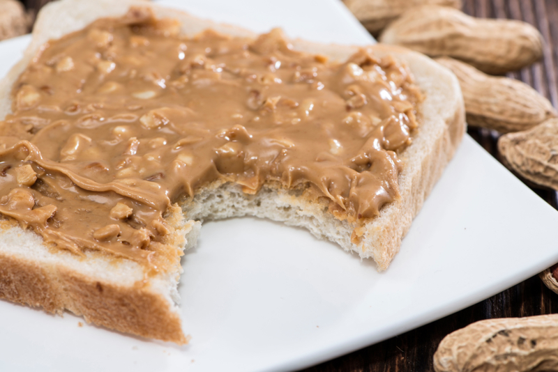 Peanut Butter on Sliced Bread | Alamy Stock Photo by Handmade Pictures 