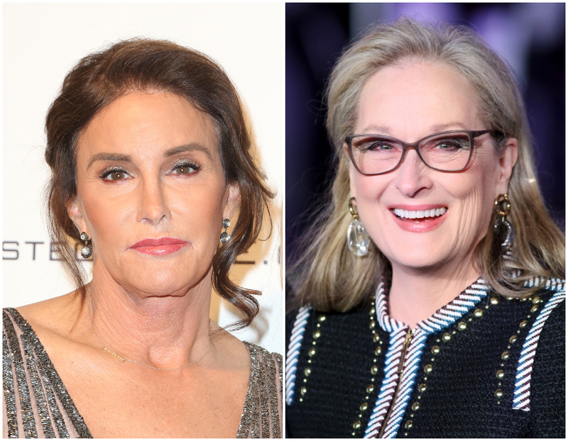 Caitlyn Jenner and Meryl Streep - 1949 | Alamy Stock Photo/Getty Images Photo by Mike Marsland/WireImage