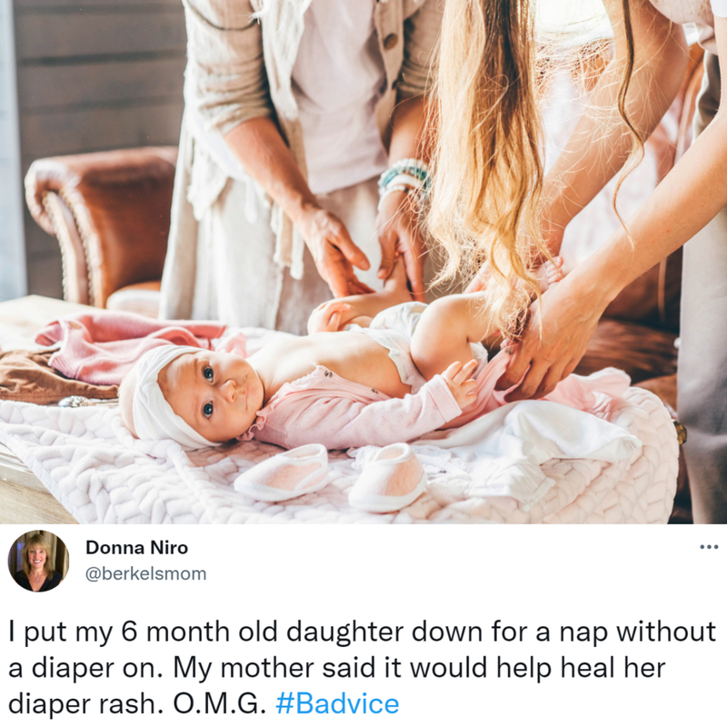 Doomed Without a Diaper | Shutterstock & Twitter/@berkelsmom