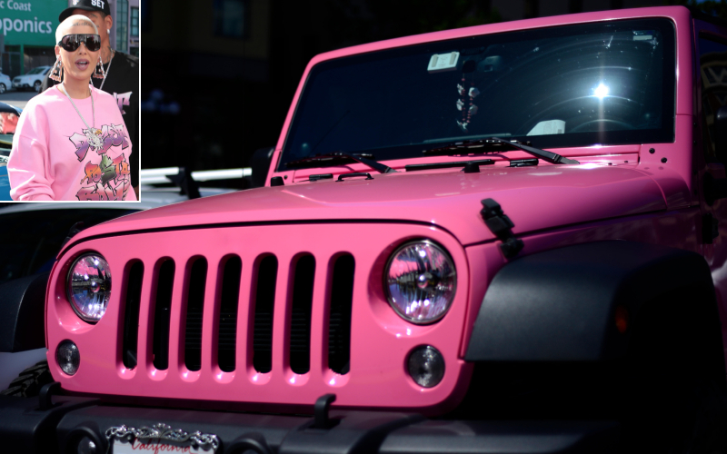 Amber Rose - Jeep Wrangler Unlimited $ 150K | Getty Images Photo by GP/Star Max/GC Images & Alamy Stock Photo by Craig M. Eisenber