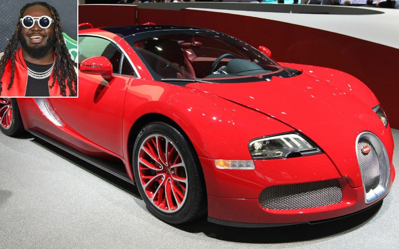 T-Pain - Bugatti Veyron $1.8 millones | Getty Images Photo by Aaron J. Thornton/WireImage & DANIEL ROLAND/AFP
