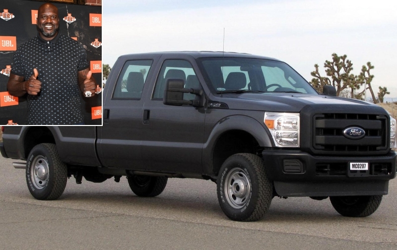 Shaquille O’Neal - Ford F-650 Supercrew $124K | Getty Images Photo by Kevin Mazur & Alamy Stock Photo by Car Collection
