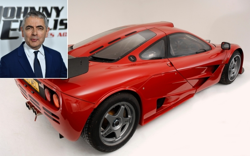 Rowan Atkinson - McLaren F1 £640K | Getty Images Photo by ANGELA WEISS/AFP & Alamy Stock Photo by National Motor Museum/Heritage Images