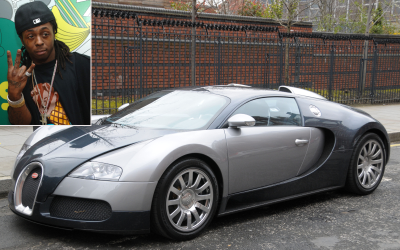 Lil Wayne - Bugatti Veyron $2.5 millones | Getty Images Photo by Theo Wargo/WireImage & Alamy Stock Photo by stephen searle
