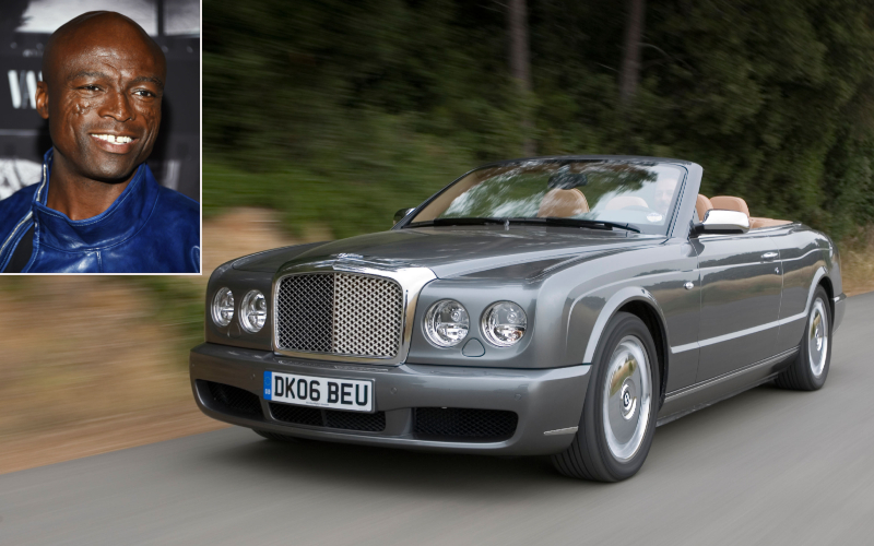 Seal - Bentley Azure $380K | Getty Images Photo by Amanda Edwards/WireImage & Alamy Stock Photo by culture-images GmbH/Achim Hartmann
