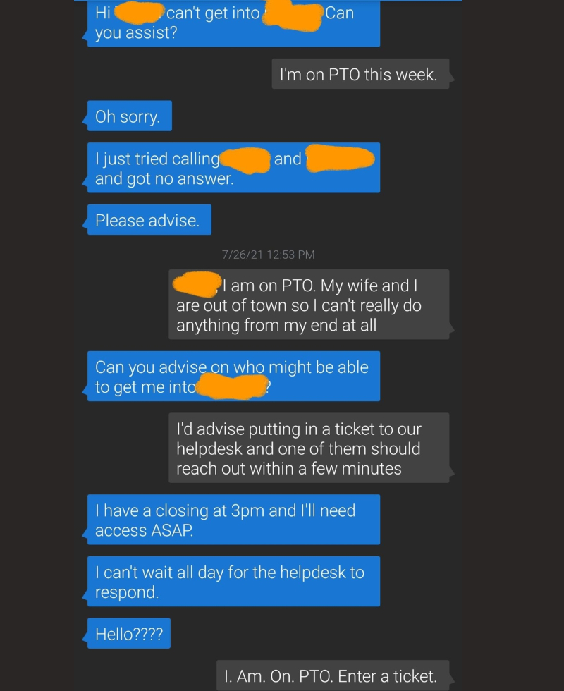 Do the Letters PTO Mean Anything to You??? | Reddit.com/Anonymous