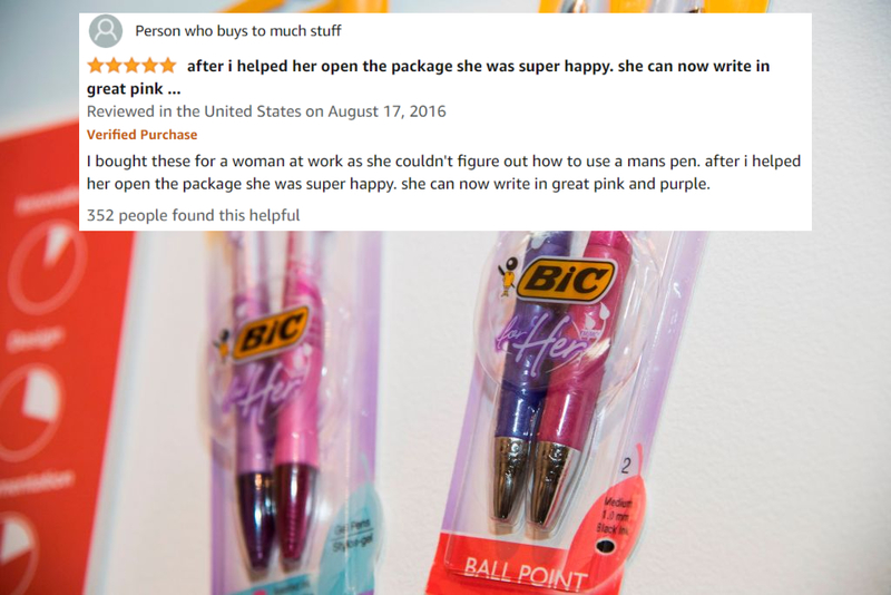 BIC “For Her” Medium Ballpoint Pen | Getty Images Photo by ROBYN BECK/AFP