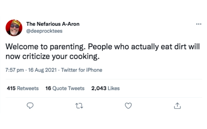 Welcome to Parenting! | Twitter/@deeprocktees