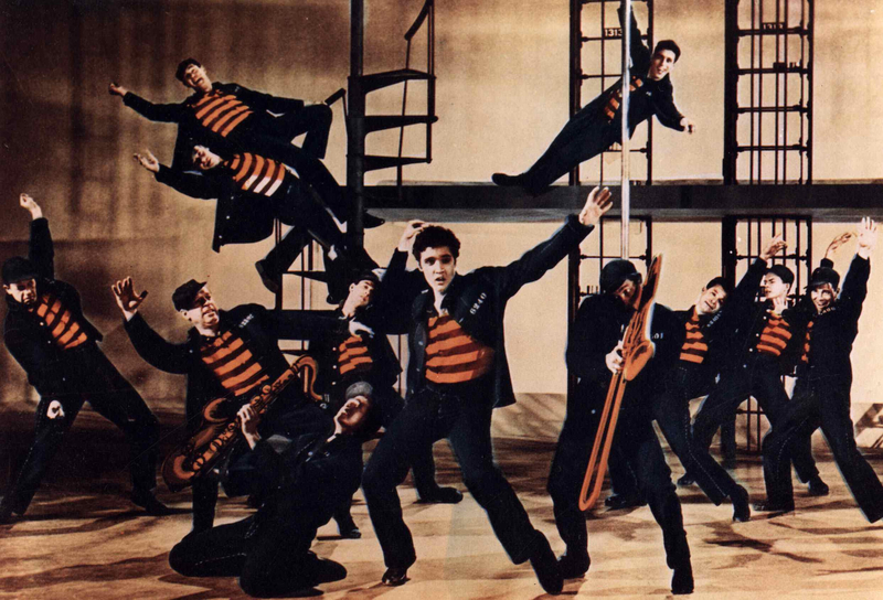 Elvis Performing “Jailhouse Rock” in the Film “Jailhouse Rock” | Alamy Stock Photo by United Archives GmbH/IFA Film