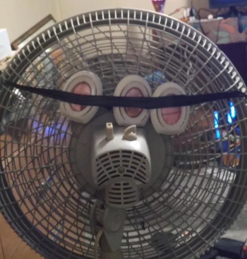 Attach a Car Air Freshener to Your Fan | Reddit.com/cflashtypec