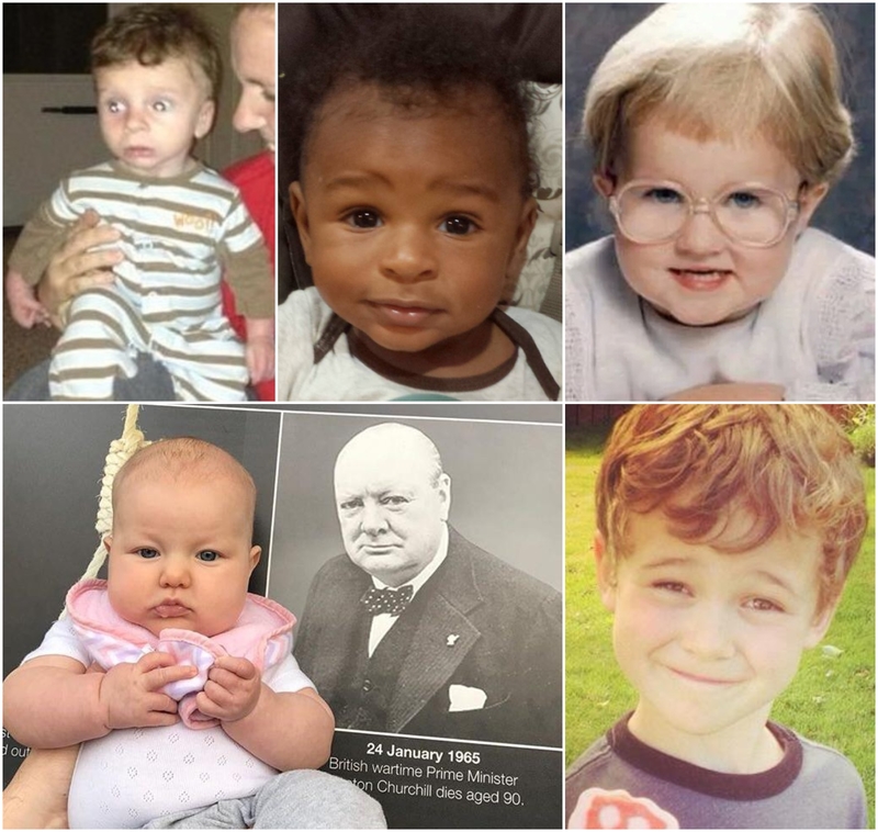 Look Who’s Talking; Babies That Look Like Celebs | Imgur.com/urf2C & PxVQmUx & Reddit.com/GeorgieWashington & Facebook/@abaltimore412 & @erin.myers.754