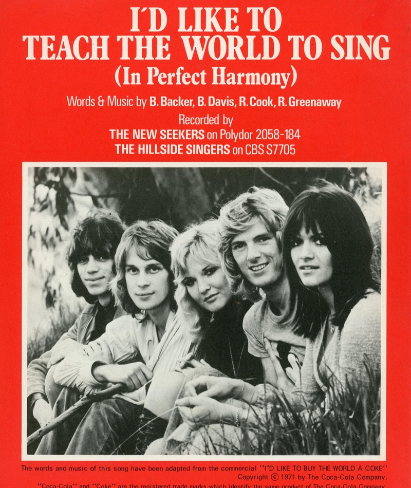 “I'd Like to Teach the World to Sing” by The Hillside Singers and the New Seekers | Alamy Stock Photo by Tim Mander 