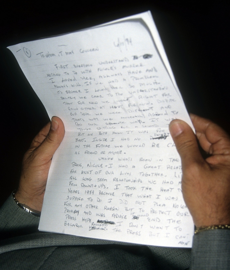 O.J.’s Letter | Getty Images Photo by Vinnie Zuffante/Archive Photos