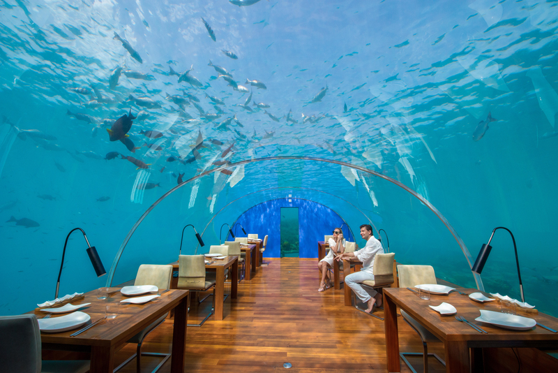 The Conrad Hilton Resort on Rangali Island, Maldives | Alamy Stock Photo