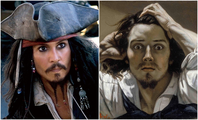 Johnny Depp and “The Desperate Man” By Gustave Courbet | Alamy Stock Photo