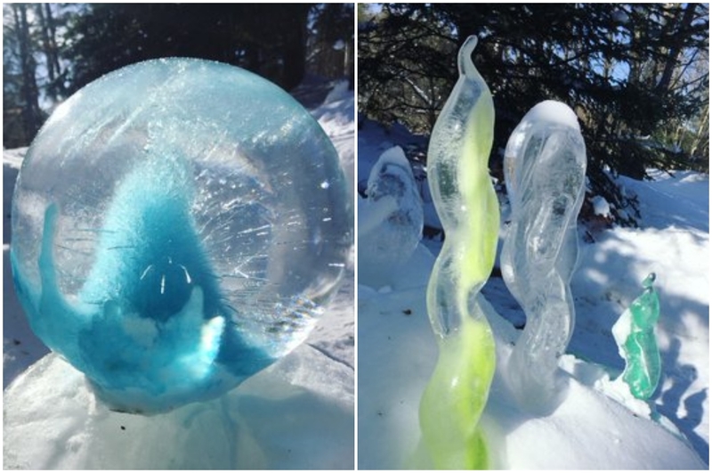 What if You Froze a Balloon Filled With Water and Food Coloring? | Twitter/@webmeadow