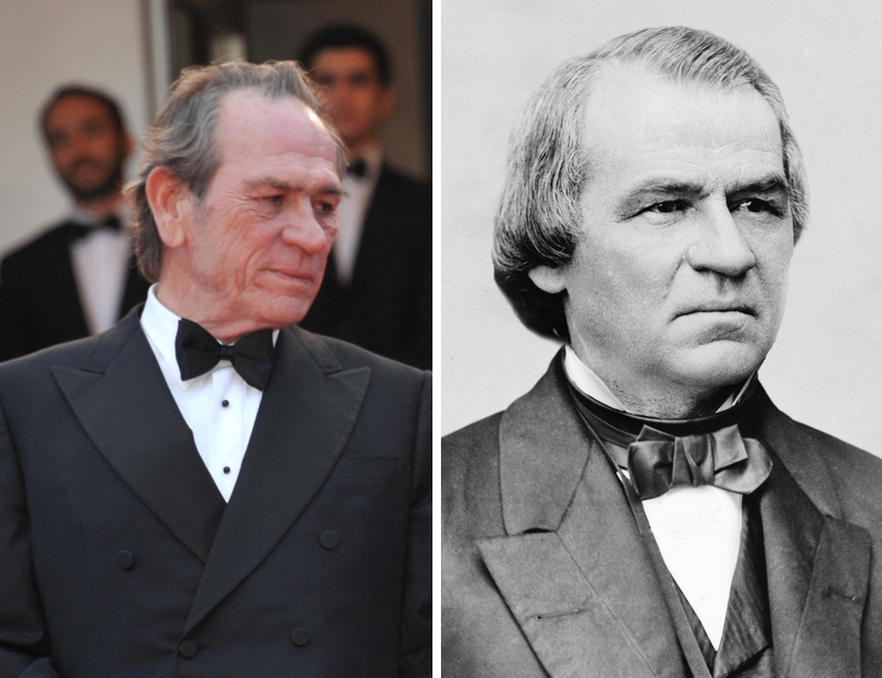 Tommy Lee Jones and Andrew Johnson | Alamy Stock Photo & Getty Images Photo by Library Of Congress