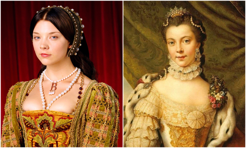 Natalie Dormer and “Queen Charlotte” by Johann Georg Ziesenis | Alamy Stock Photo 